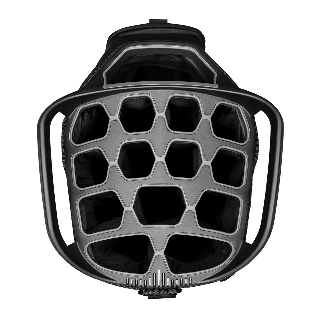 Top view of Big Rig golf bag showing its 14-way divider