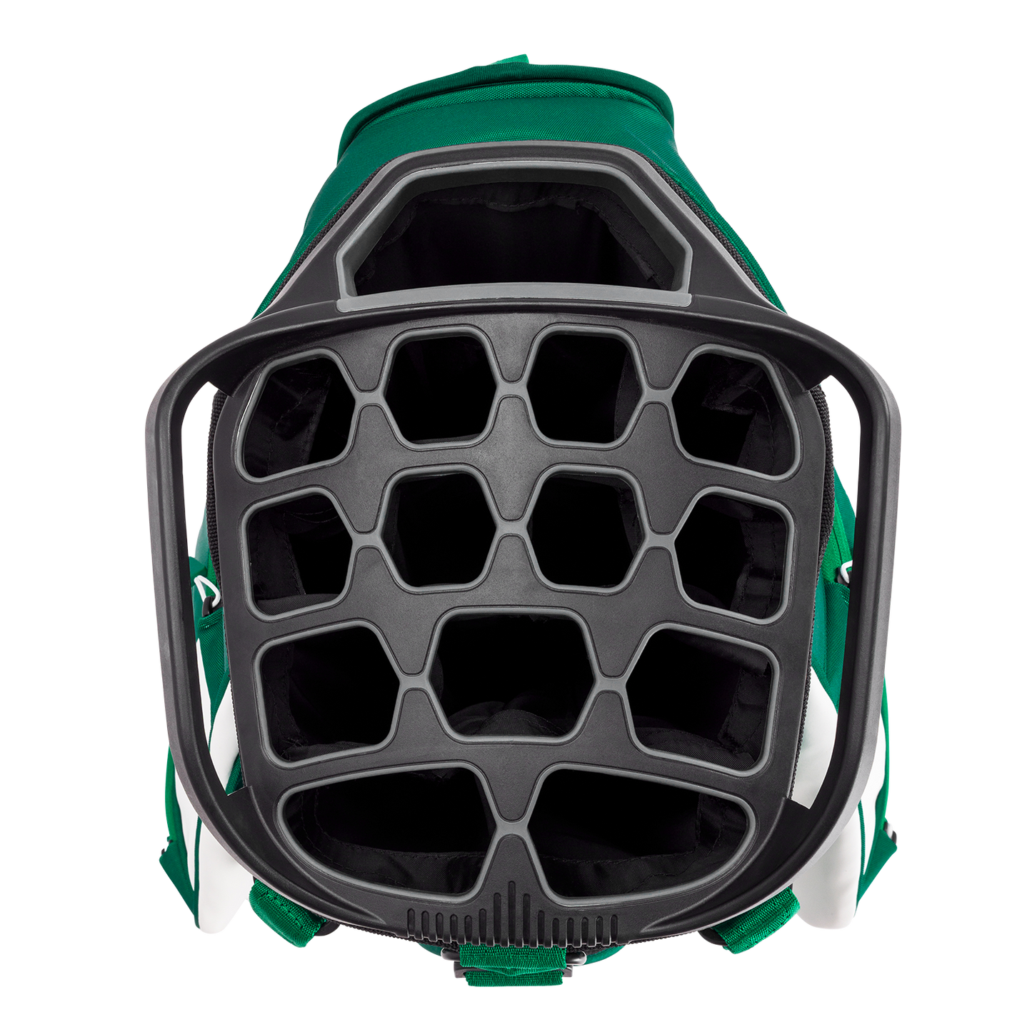 Top view of Big Rig golf bag showing its 14-way divider
