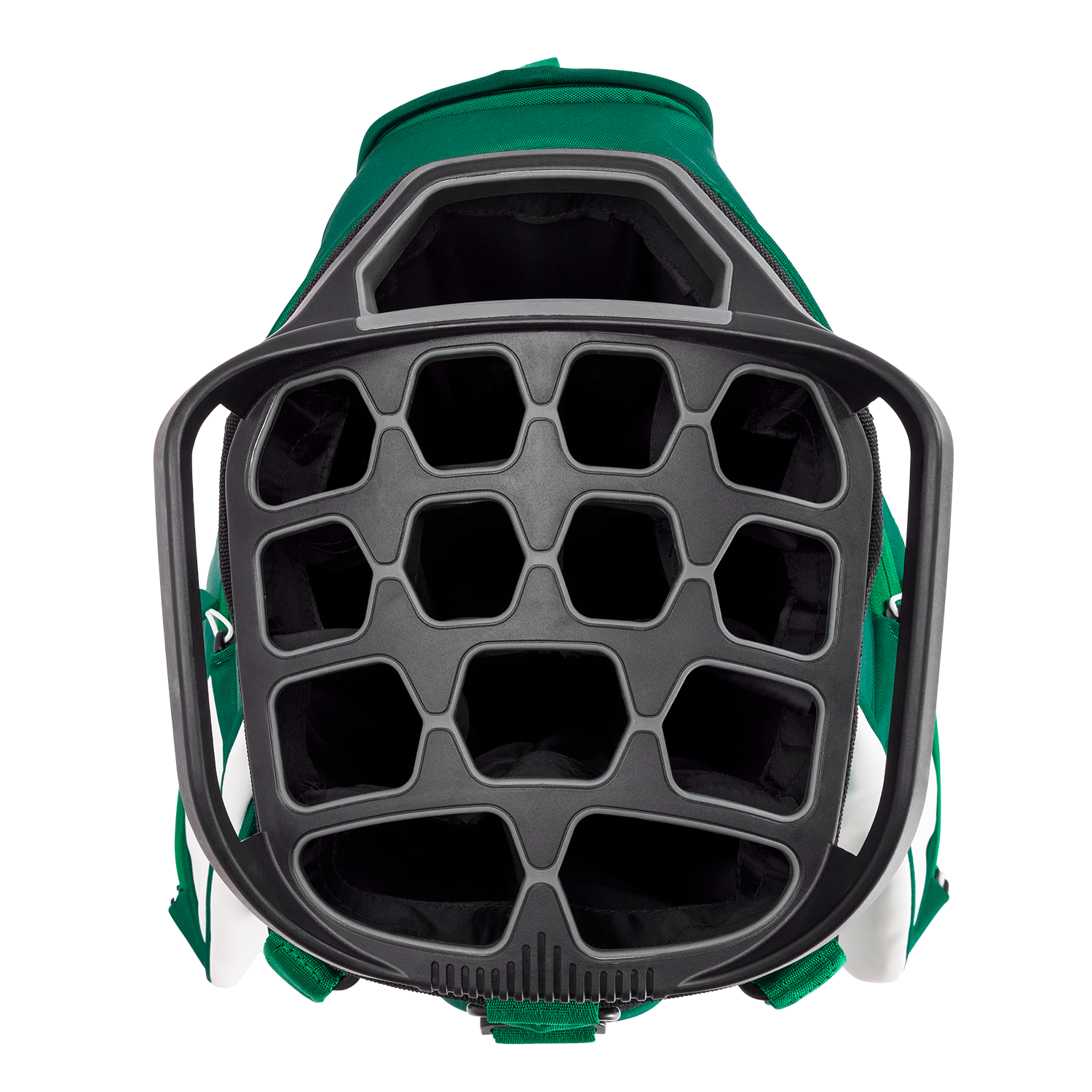 Top view of Big Rig golf bag showing its 14-way divider
