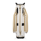 Back shot of Big Rig golf bag in toasted almond showing the strap of the band