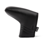 Front shot of blade putter golf headcover in black vegan leather