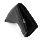 Inward shot of blade putter golf headcover in black vegan leather