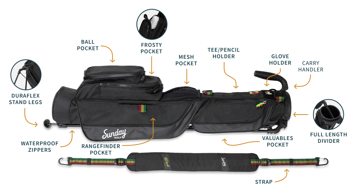 Loma | Bob Marley Rasta Par 3 Bag