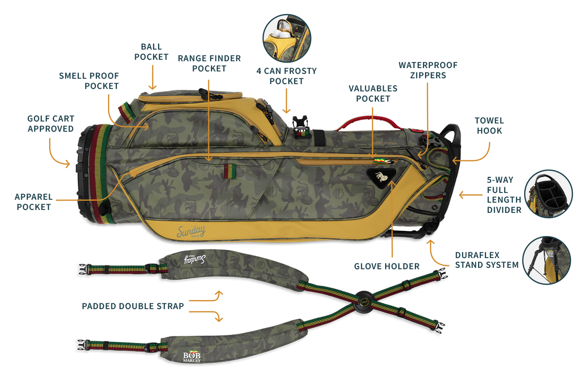 Ryder | Bob Marley Camo Full Size Stand Bag