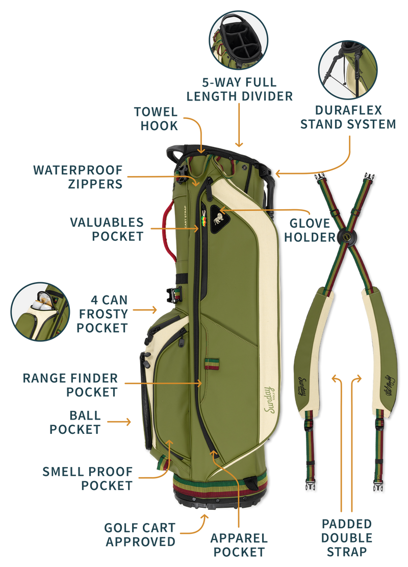 Ryder | Bob Marley Olive/Hemp Full Size Stand Bag