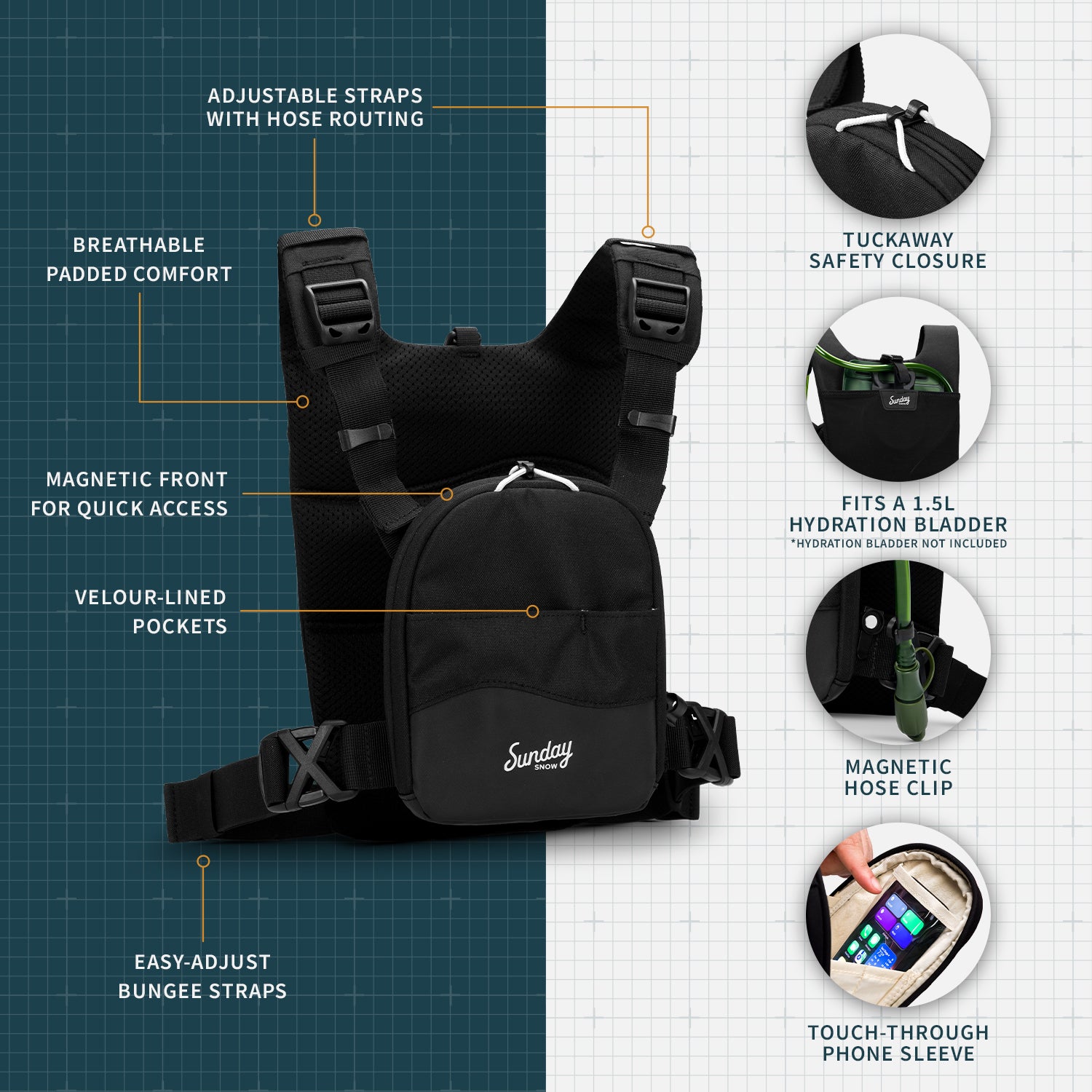 Chesty Outdoor Vest | Black – Sunday Golf