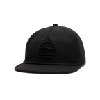Front shot of black on black crushable rope golf hat