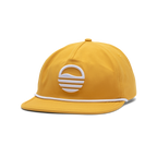Front shot of mustard crushable rope golf hat