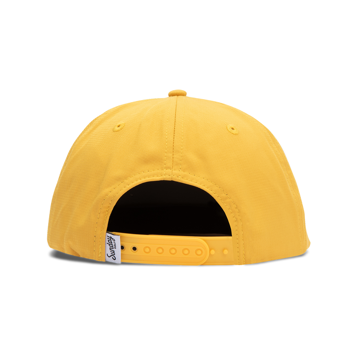 Back view of mustard crushable rope golf hat