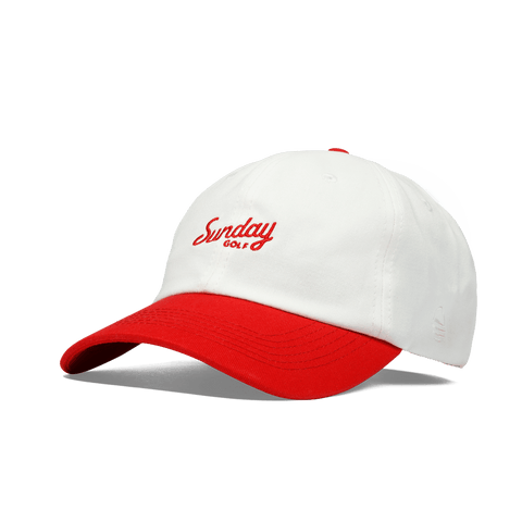 Sunday Golf Dad Hat | Red & Cream