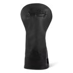 Front shot of driver golf headcover in black vegan leather

