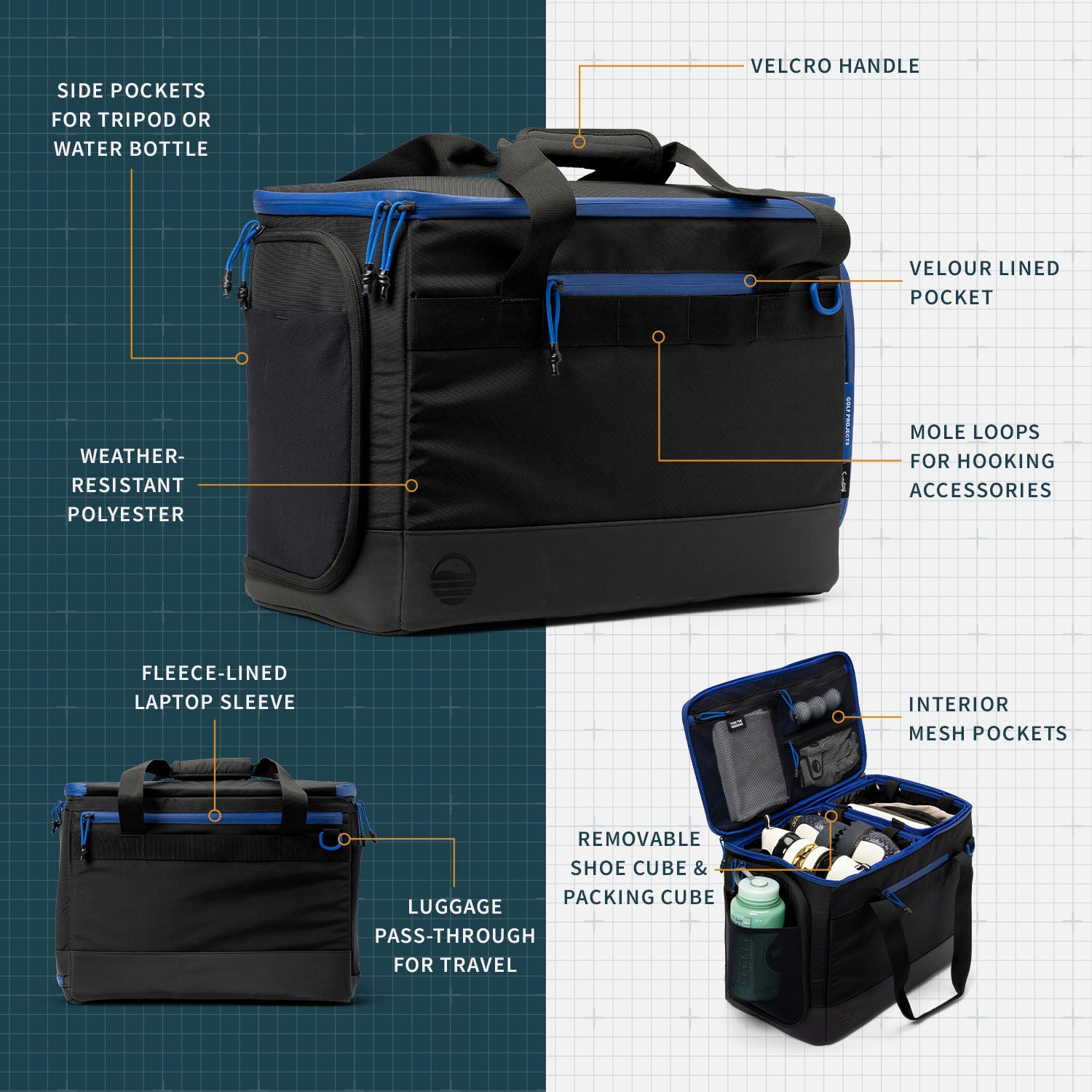 Sunday Golf Creator Duffle Bag Feature Callout 