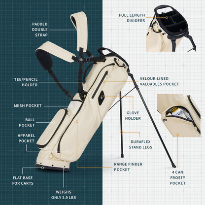 El Camino S-Class | Cream Vegan Leather Mid Size Stand Bag