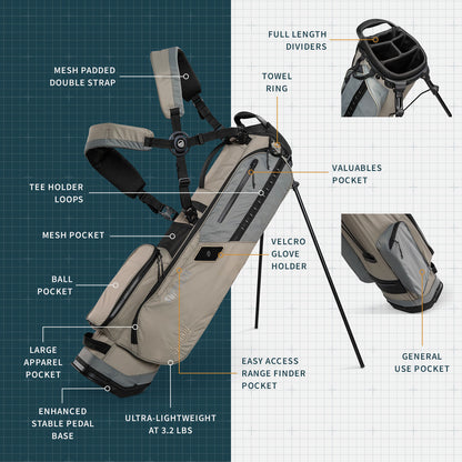 El Camino Superlite | Tan/Black Mid Size Stand Bag