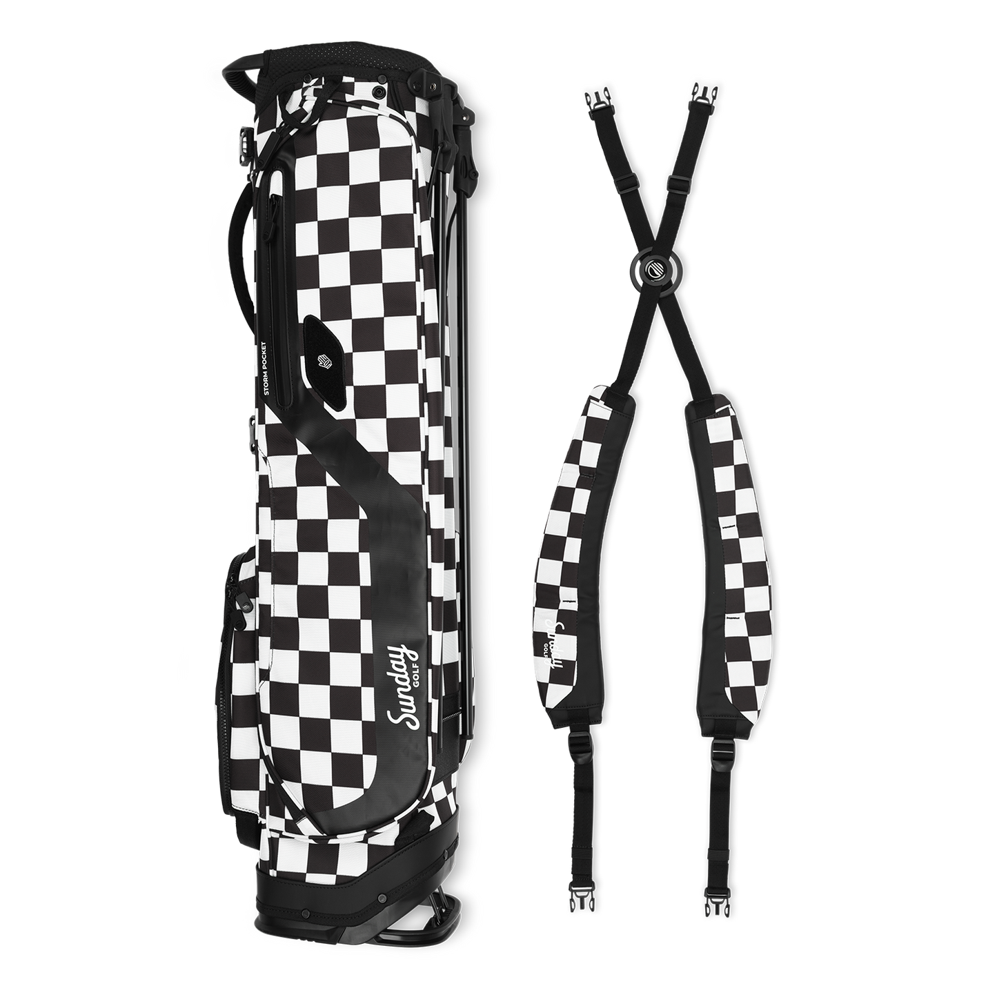 El Camino | Black/White Checker Mid Size Stand Bag