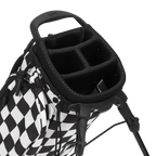 A close up top view of a Black/White Checker El Camino golf bag's 4 way divider  
