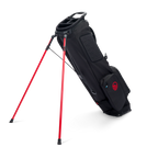 A full shot of El Camino golf bag in blackjack facing backward 

