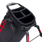 A close up top view of a blackjack El Camino golf bag's 4 way divider along 