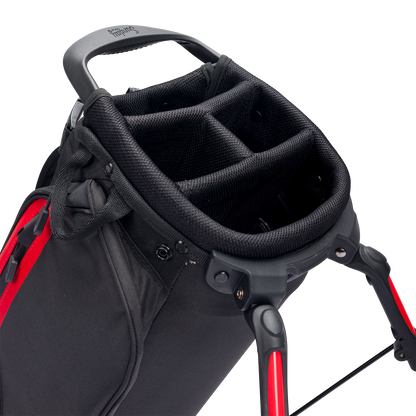 A close up top view of a blackjack El Camino golf bag's 4 way divider along 