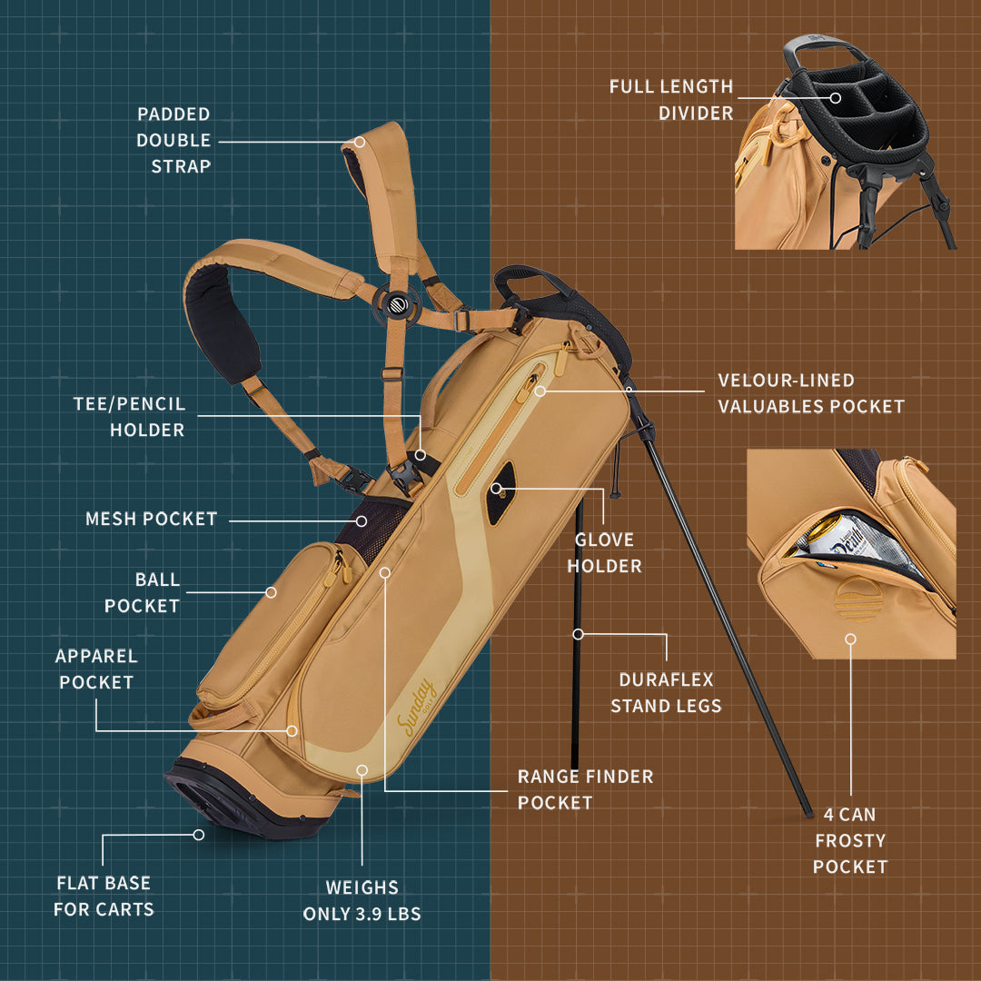 Etudes SUNDAY ETUDES ボディバッグ Ryder | Full Size Stand Bag - Clay Thompson – Sunday Golf
