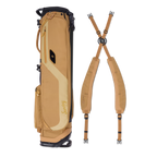 Clay golf bag with detachable straps on a white background