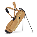 Clay golf bag with black stand on a white background