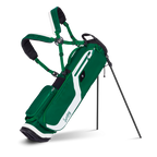 Green golf bag with white accents on a white background