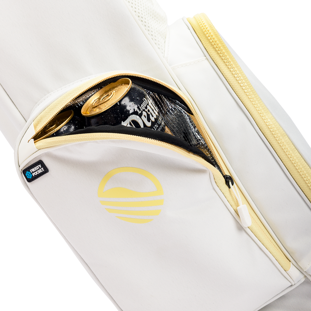 El Camino in mindy lemon with a visible brand logo on a frosty pocket.