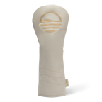 Front shot of fairway wood golf headcover in toasted almond vegan leather
