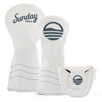 White/Navy Headcover Bundle w/ Mallet