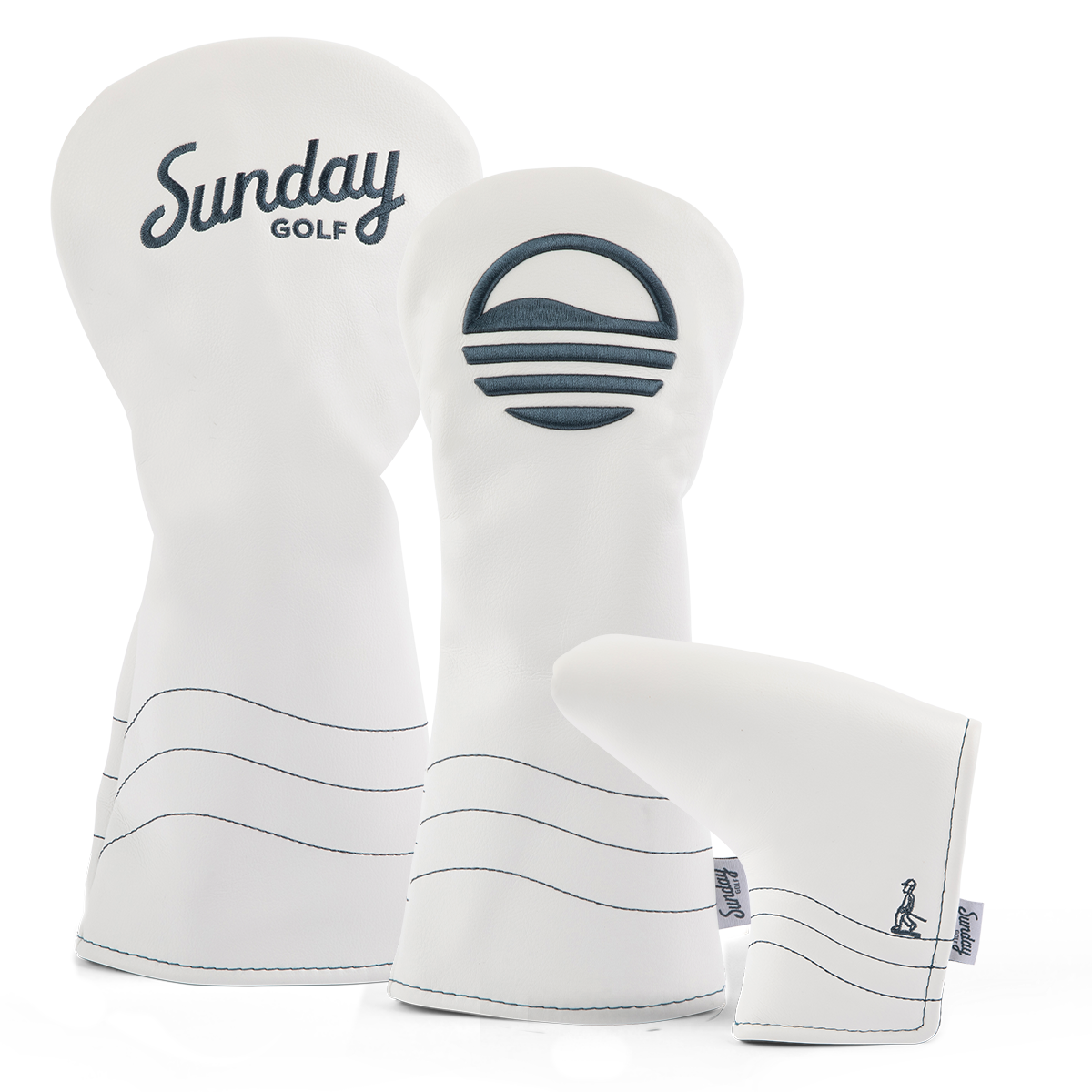White/Navy Headcover Bundle w/ Blade