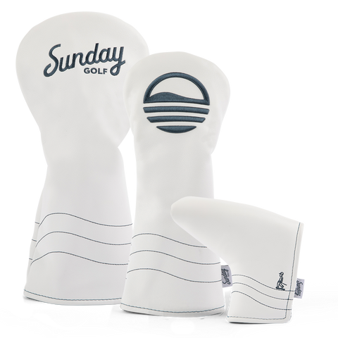 White/Navy Headcover Bundle w/ Blade