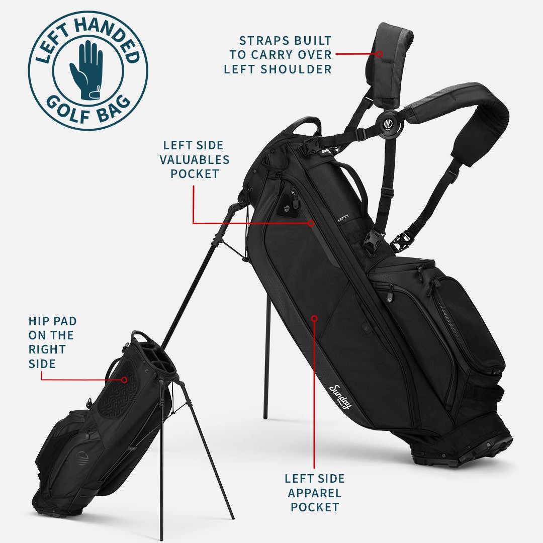 Ryder Lefty | Matte Black Full Size Stand Bag
