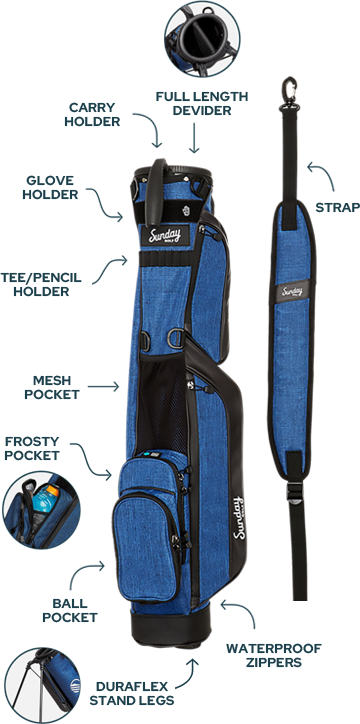 the loma golf bag <br>carry less.<br> enjoy more.