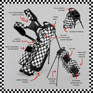 Recess Kids Golf Bag | Black/White Checker