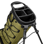 A close up top view of a Patton Green Recess kids golf bag’s 4-way divider
