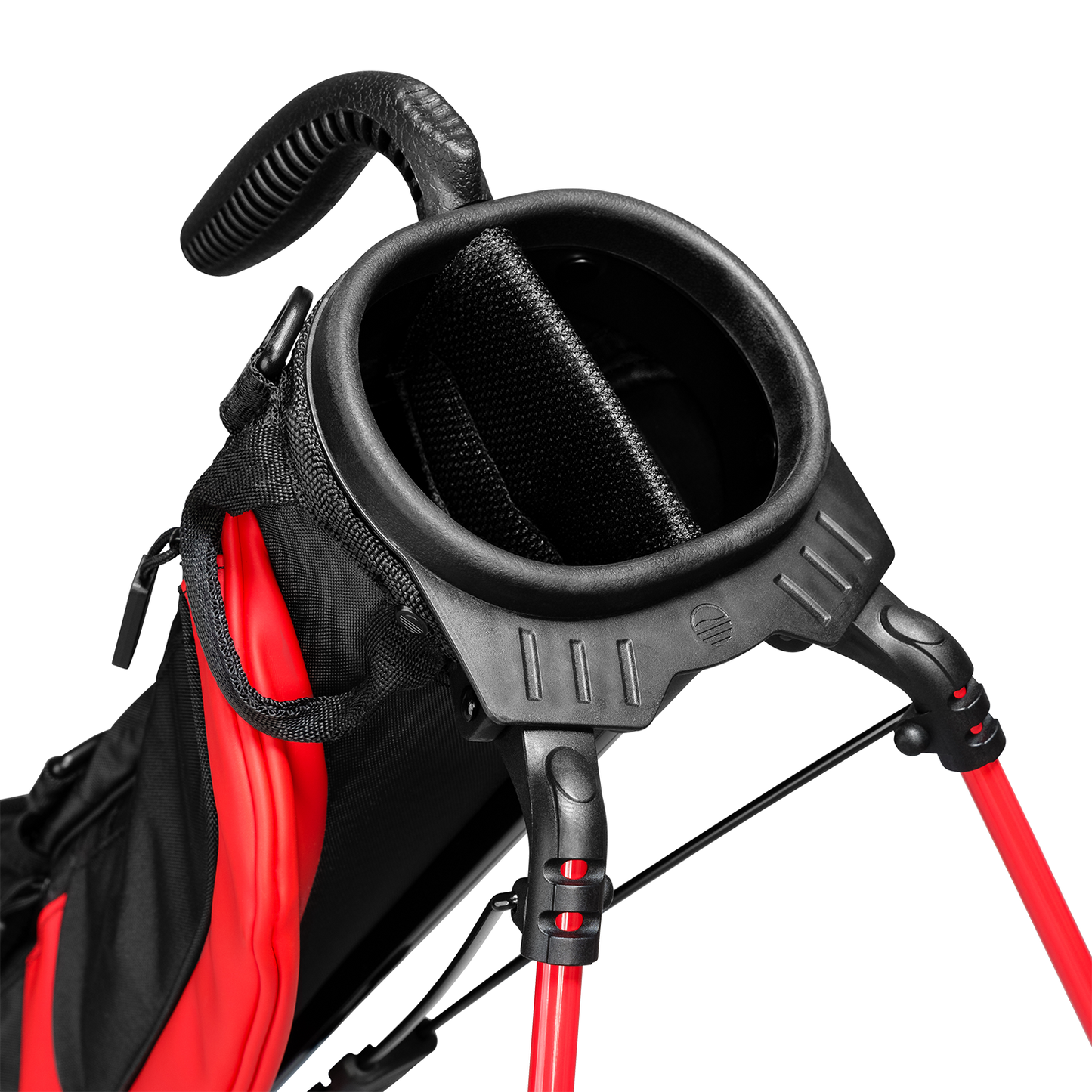 A close up top view of a blackjack Loma golf bag’s 2-way divider
