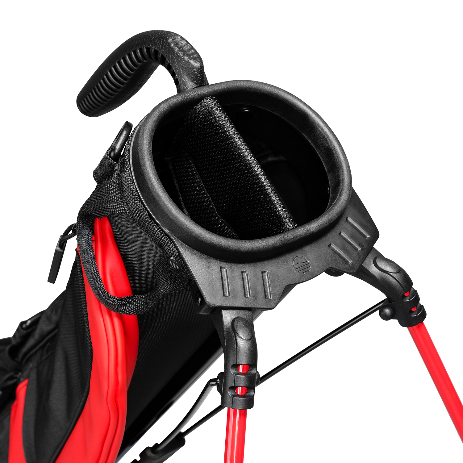 A close up top view of a blackjack Loma golf bag’s 2-way divider
