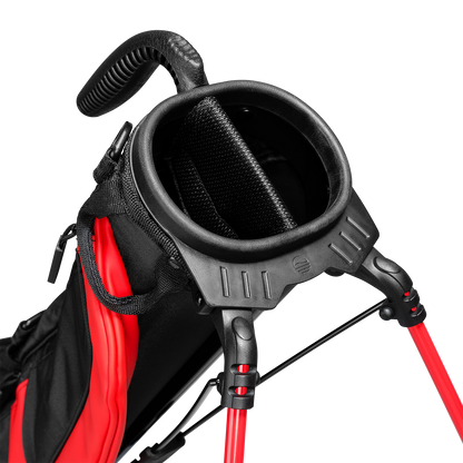 A close up top view of a blackjack Loma golf bag’s 2-way divider
