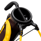 A close up top view of a Friars Brown Loma golf bag’s 2-way divider
