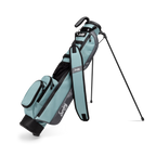 A full front shot of standing Loma golf bag in seafoam with single strap
