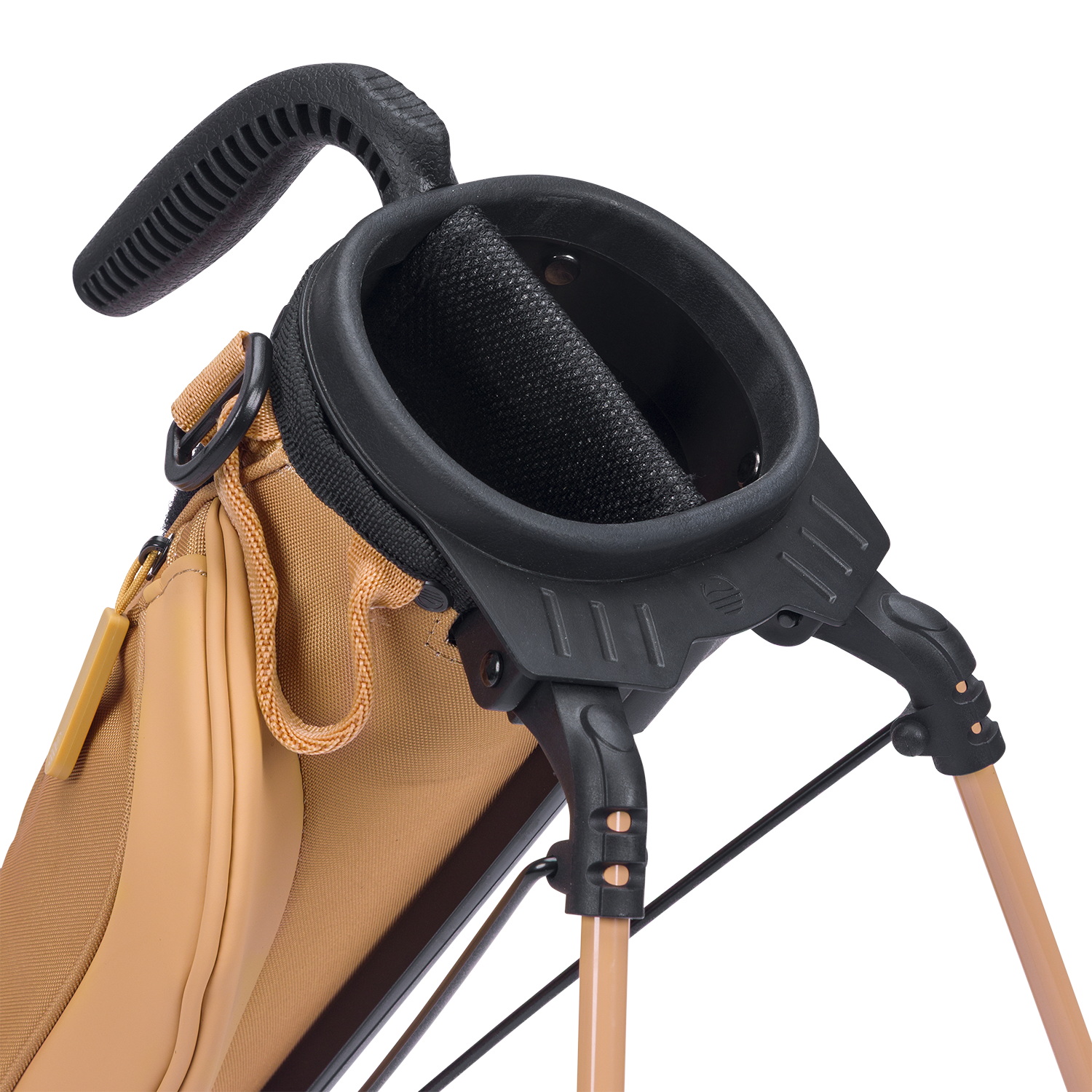 A close up top view of a clay thompson Loma golf bag’s 2-way divider
