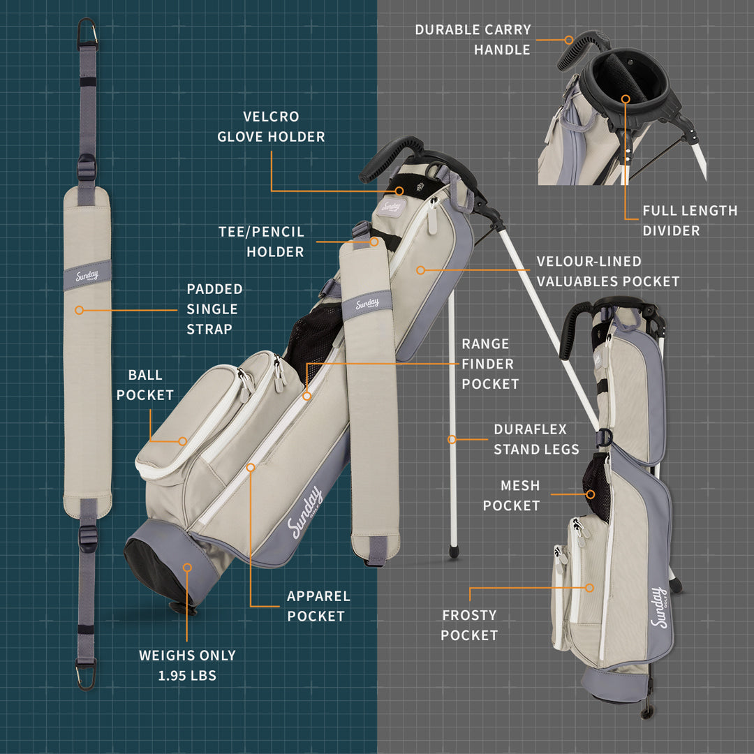 Loma by Sunday Golf | Par 3 Golf Bag - Cool Gray