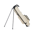 A full shot of standing Loma S-Class golf bag in Cream facing backward
