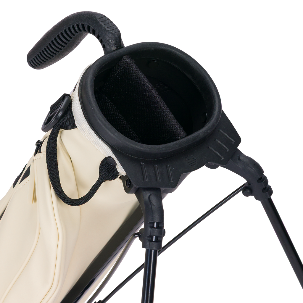 A close up top view of a Cream Loma S-Class golf bag’s 2-way divider
