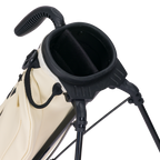 A close up top view of a Cream Loma S-Class golf bag’s 2-way divider
