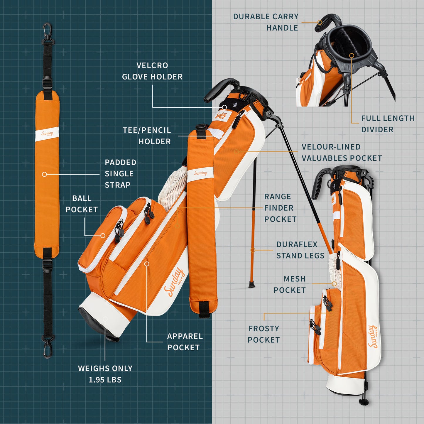The Loma | Burnt Orange Par 3 Bag
