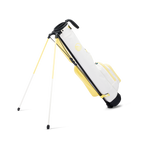 A full shot of standing Loma golf bag in Mindy Lemon facing backward