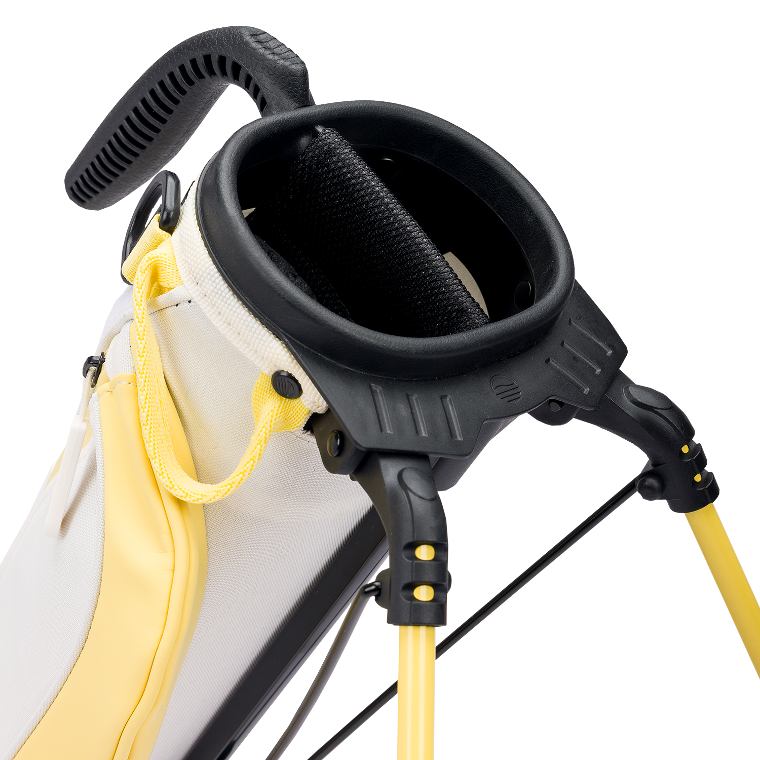 A close up top view of a Mindy Lemon Loma golf bag’s 2-way divider