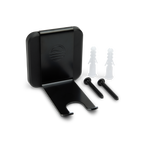 A black Loma Wall hook wall-mounted with a sleek design, made of durable steel with a plastic base plate together with the screws